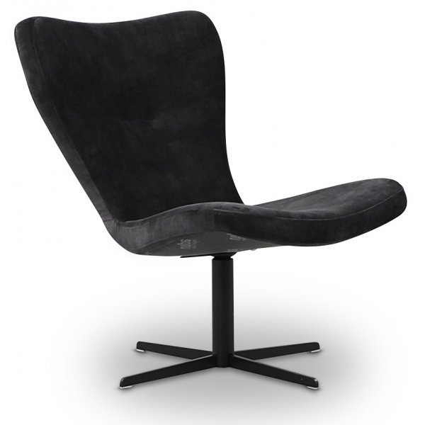 Spekerd designer lenestol - Mrkegr Velour