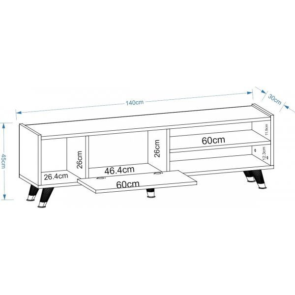 Crassia mediabenk - Safir eik/antrasitt