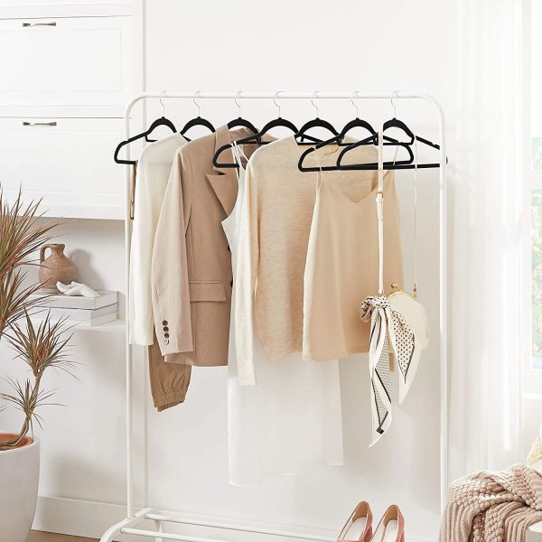 Kleshenger, flyel, 45 cm, 50-pakning - Sort