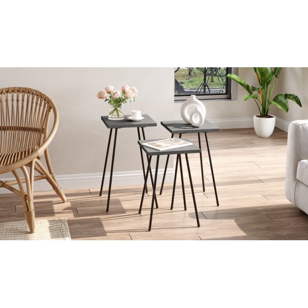 Luiz bord 29 x 29 cm - Grå/svart Luiz bord 29 x 29 cm - Grå/svart