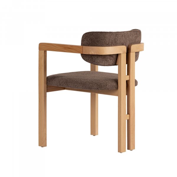 Lenestol Torpin i brun chenille og eik Lenestol Torpin i brun chenille og eik