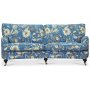 Savoy 3-seter buet sofa med blomstret stoff - Havanna Bl