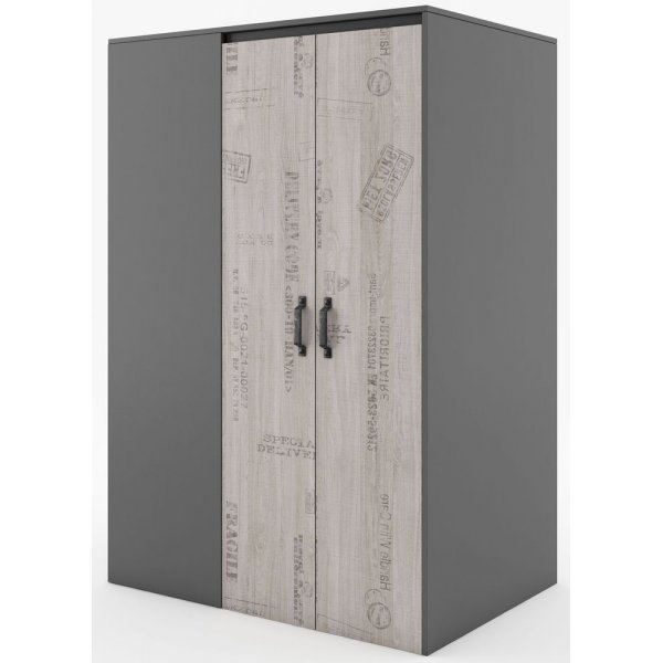Deena garderobe - Grafitt/eik - Hyrevendt