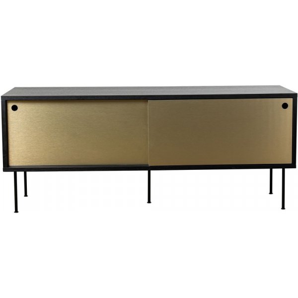 Volume mediebenk 132 cm - Svart/messing