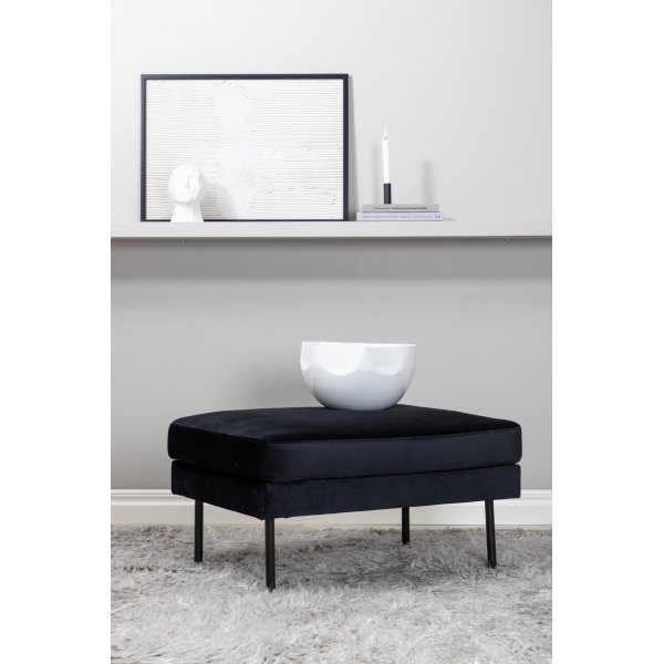 Eden sittepuff - Svart flyel