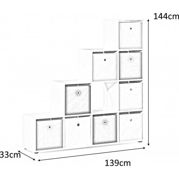 Melany bokhylle 10 - Hvit Melany bokhylle 10 - Hvit