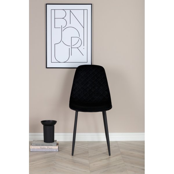 Bridge Diamond spisestol - Svart flyel