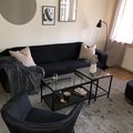Kundebilde Sittepuff Isabelle 50Ø cm - Svart/messing