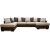 Delux U-sofa med pen ende venstre - Brun/Beige/Vintage + Flekkfjerner for mbler
