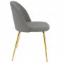 Art velvet stol - Lysegr / Messing