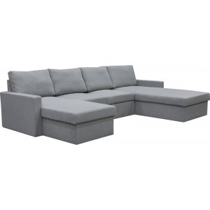 Trn gr U-sofa kabriolet med oppbevaring - vendbar + Flekkfjerner for mbler