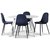 Rosvik spisegruppe, spisebord med 4 stk Carisma fløyelsstoler - Hvit/Blå