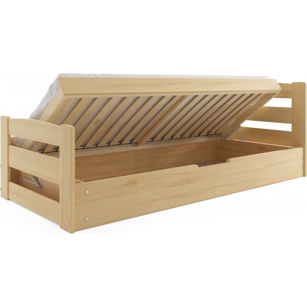 Juniorseng Ernie med oppbevaring 90 cm - Furu