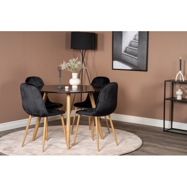 Paradis spisebord, 100 cm - Svart/eik Paradis spisebord, 100 cm - Svart/eik