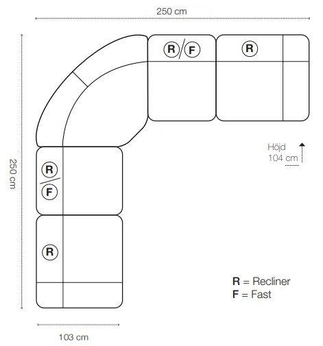 Cinema elektrisk hjørnesofa - Grå Cinema elektrisk hjørnesofa - Grå