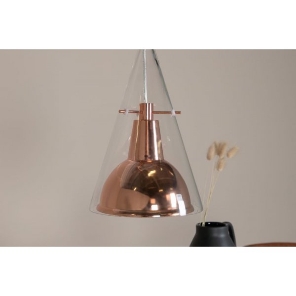 Malm taklampe - Glass / kobberfarget metall Malm taklampe - Glass / kobberfarget metall