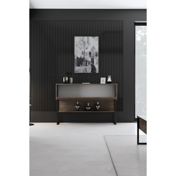 Lux avlastningsbord 120 x 30 cm - Valnøtt/svart Lux avlastningsbord 120 x 30 cm - Valnøtt/svart