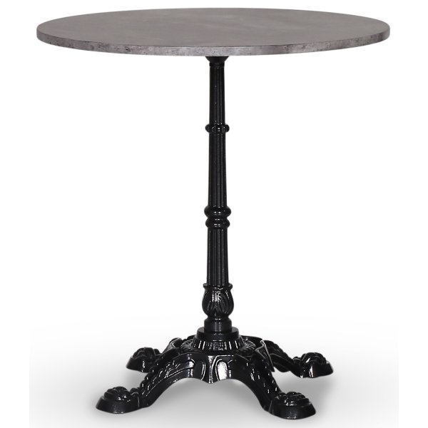 Mystery bord, rundt, 70 cm - Svart understell / betongimitasjon