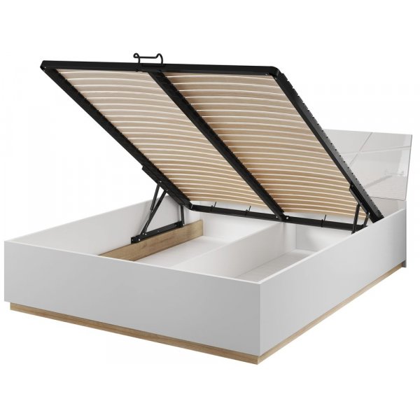 Villum seng 160x200 cm - Hvit/riviera eik