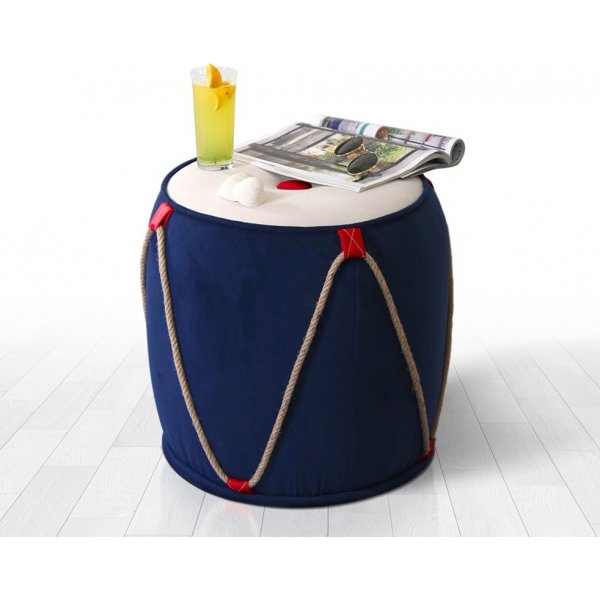 Fora puff - Blå/hvit Fora puff - Blå/hvit