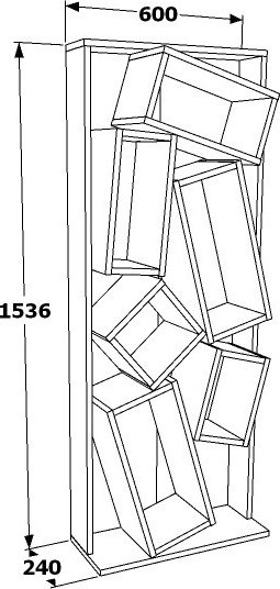 Dist bokhylle - Sort/eik Dist bokhylle - Sort/eik