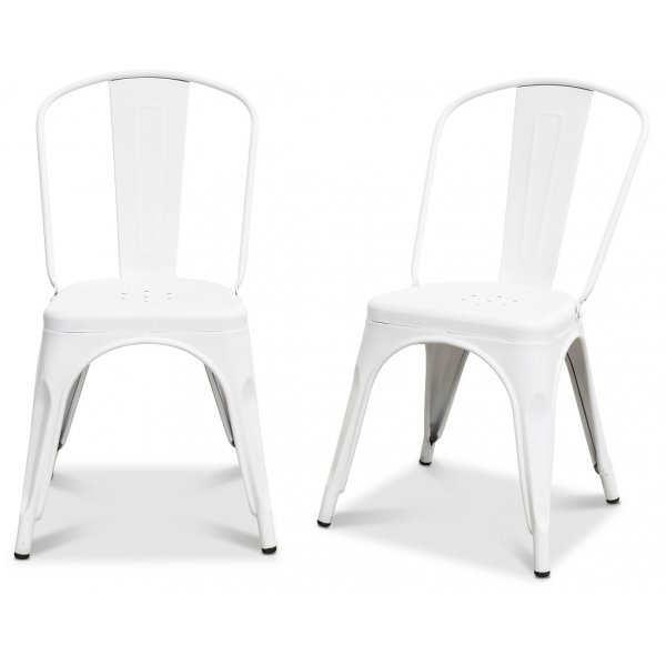 Metallstol Le Mans - Hvit