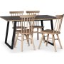 Edge 3.0 spisegruppe 140x90 cm inkludert 4 stk. hvitoljede Orust pinnestoler - svart hytrykkslaminat (HPL)