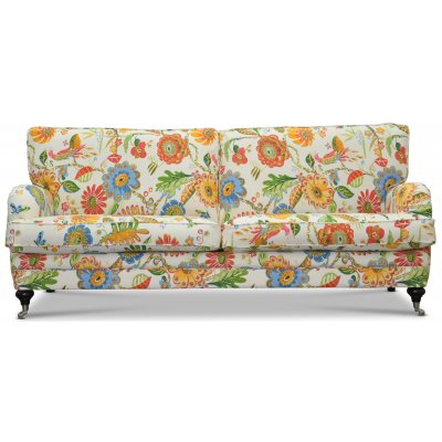Savoy 3-seter sofa med blomstret stoff - Havanna Hvit