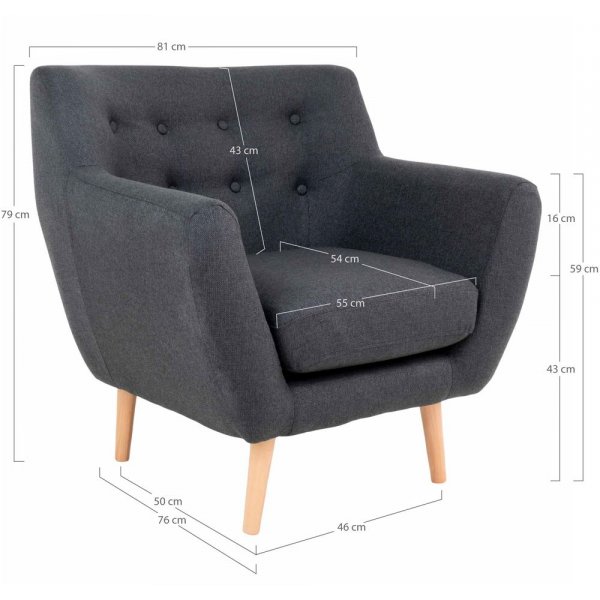 Monte lenestol - Mørkegrå/Bestill Monte lenestol - Mørkegrå/Bestill