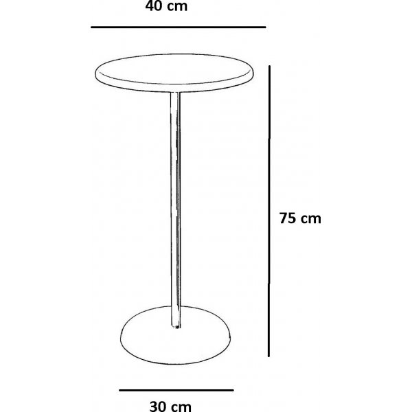 Stilrent sidebord �40 cm - Sort/eik