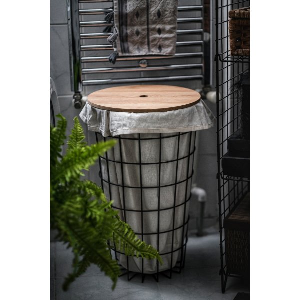 Hassel skittentøyskurv - Eik/sort Hassel skittentøyskurv - Eik/sort