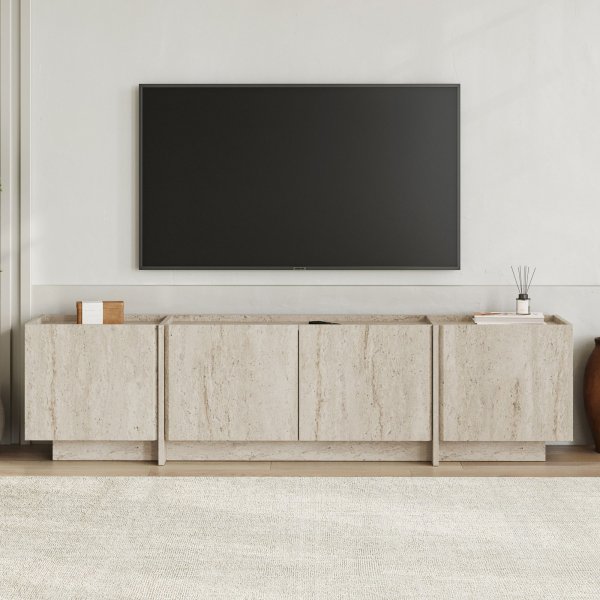 TV-stativ Lorensa 180 cm - Travertin