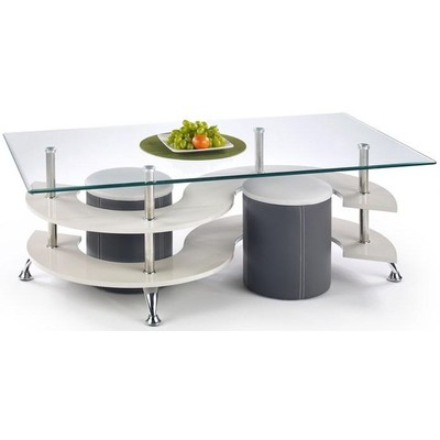 Meeting sofabord med sittepuffer - Mrk gr/gr