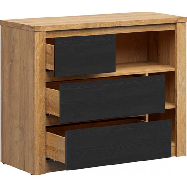 Walton kommode 104,5 cm - Eik/sort Walton kommode 104,5 cm - Eik/sort