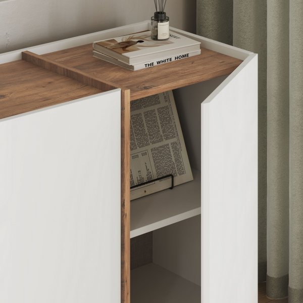 Skjenk Dromma 180 cm - Hvit/Atlantisk furu