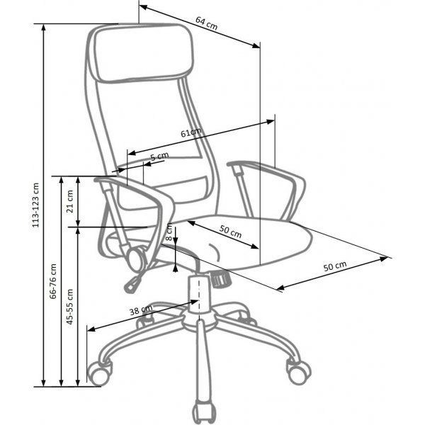 Cazandra skrivebordsstol i svart og grtt