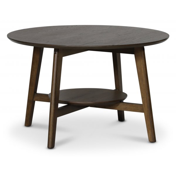 Bridge rundt salongbord med hylle 80 cm - Valntt