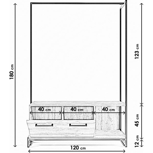 Minsk hallmøbler - Eik/sort Minsk hallmøbler - Eik/sort