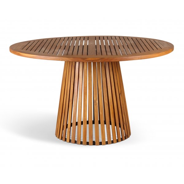 Han kjegleformet rundt bord i teak 130 cm