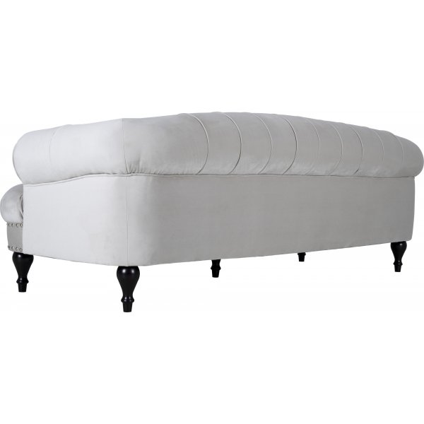 Sofa 3-seter chesterfield beige fløyel Sofa 3-seter chesterfield beige fløyel