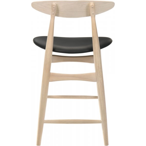 Barbord inkludert 2 barkrakker - Hvitvasket/svart