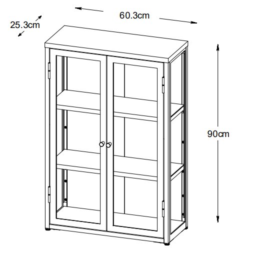Toddy svart veggskap med dobbel dør H90 cm Toddy svart veggskap med dobbel dør H90 cm