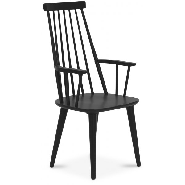 Dalsland Pinnstool hy rygg - Sort