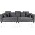 Brandy Lounge - 3,5-seters sofa XL (s�lvgr� fl�yel) + M�belrengj�ring