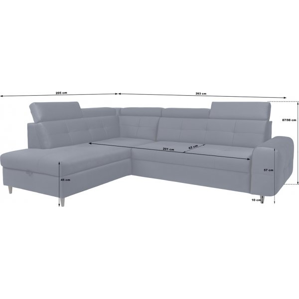 Matras hjørnesovesofa med åpen ende venstre - Sort Matras hjørnesovesofa med åpen ende venstre - Sort