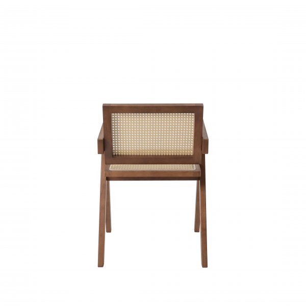 Anna lenestol - Brun med rotting i sete og rygg Anna lenestol - Brun med rotting i sete og rygg