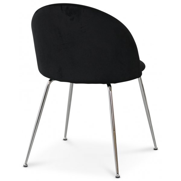 Art velvet stol - Svart / Krom Art velvet stol - Svart / Krom