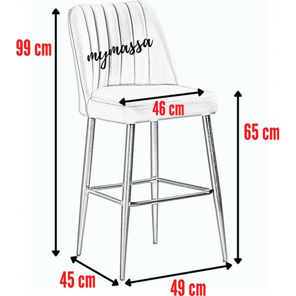Vento barstolsett - Antrasitt/sort