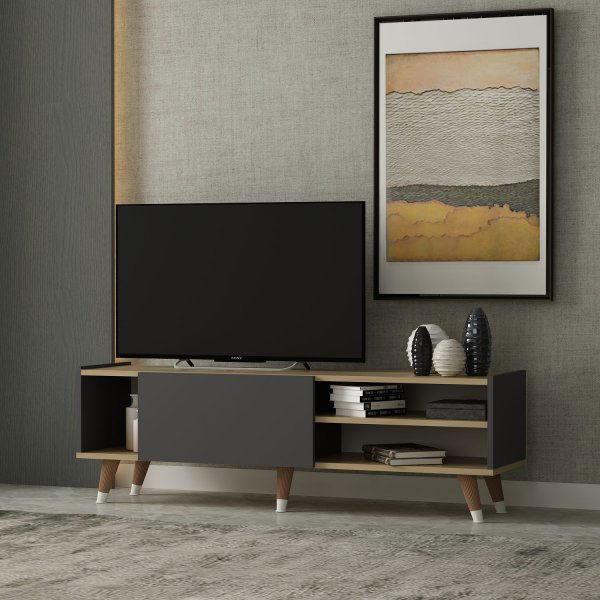 Crassia mediabenk - Safir eik/antrasitt