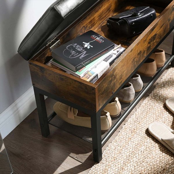 Tomas hallbenk 70 cm - Brun/svart Tomas hallbenk 70 cm - Brun/svart